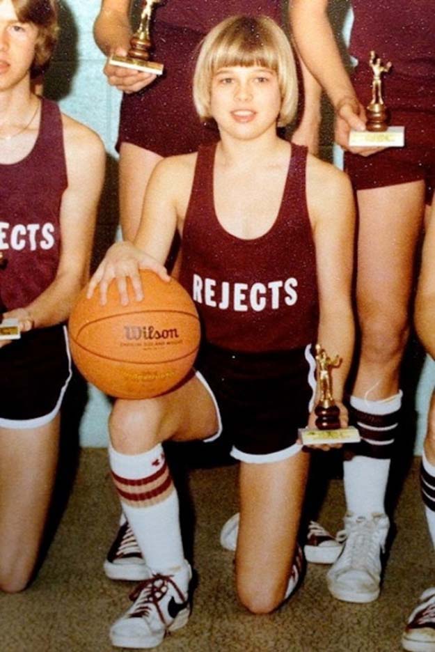 Young Brad Pitt high school photo.