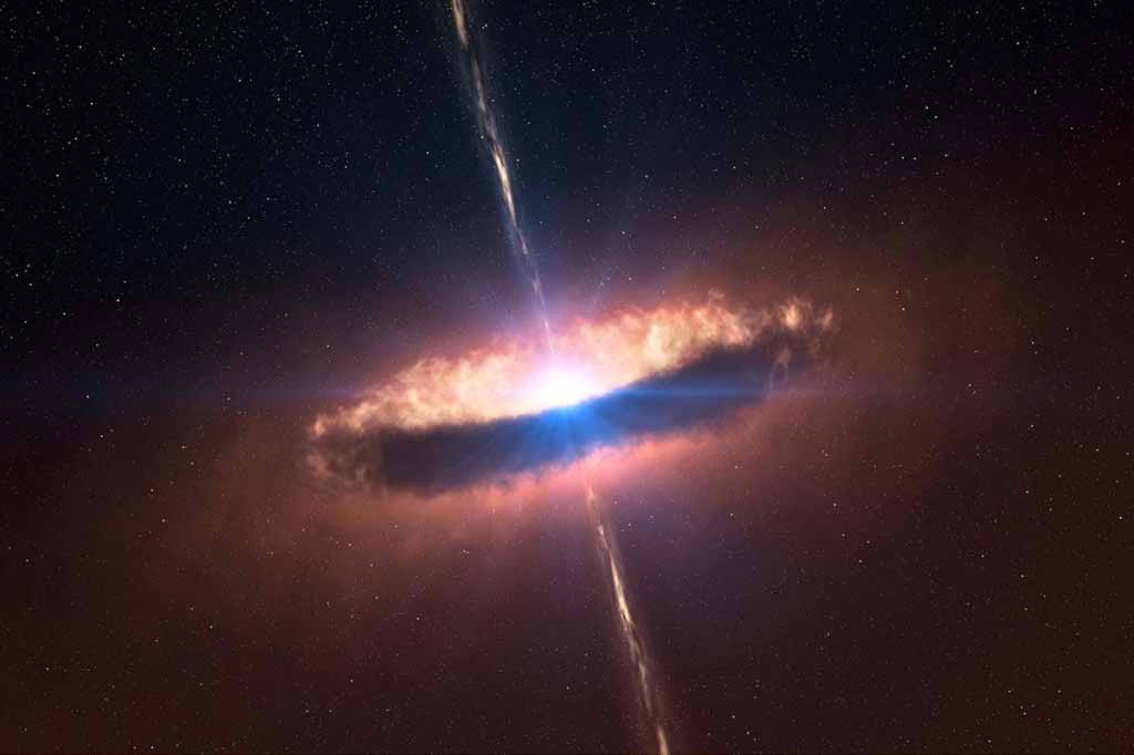 A “supermassive” star, hundreds of times larger than our sun, surrounded by obscuring outflowing gas