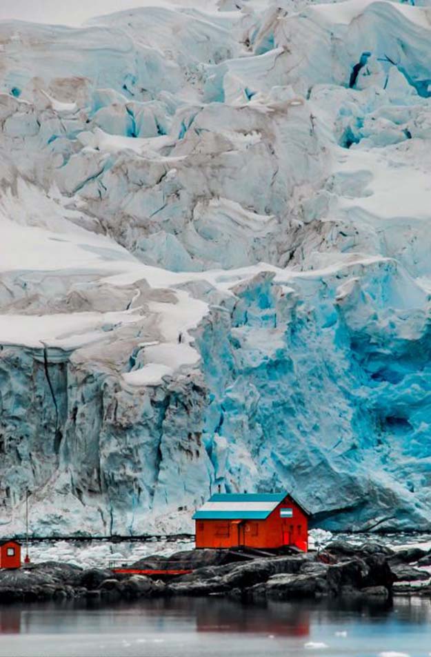 Glacier Mountain Retreat in Antarctica