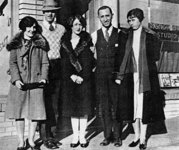 Disney brothers with their wives and mother on the day they opened their studio in 1923