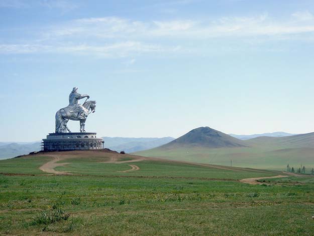 The 40 metre (130 ft) Genghis Khan statue in Mongolia