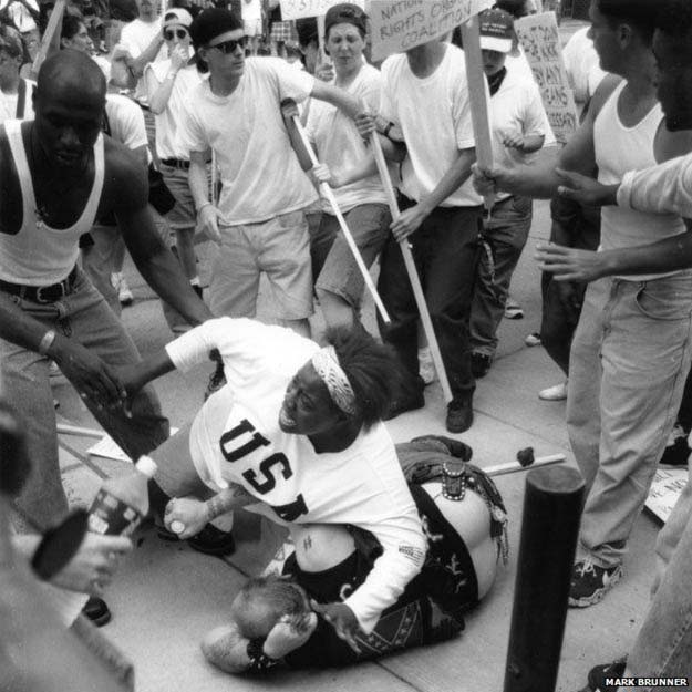 Black woman saves racist from mob