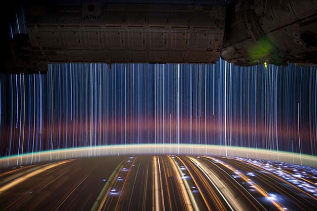 Star trail, taken from ISS