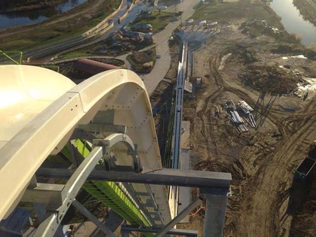 World’s tallest waterslide under construction, as seen from the top