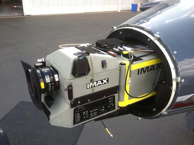 Christopher Nolan using a Learjet with an IMAX camera attached in its nose to capture aerial IMAX sequences for INTERSTELLAR