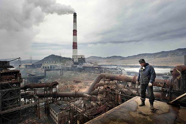Copper smelting plant in Karabash, Russia