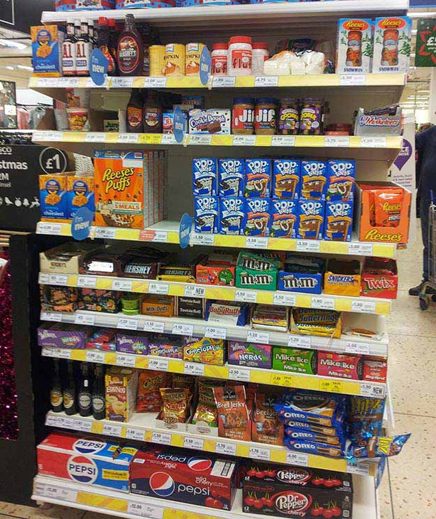 The American food section in my local supermarket