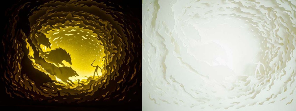 This Couple Makes Beautiful Illuminated Dioramas From Hand-Cut Paper