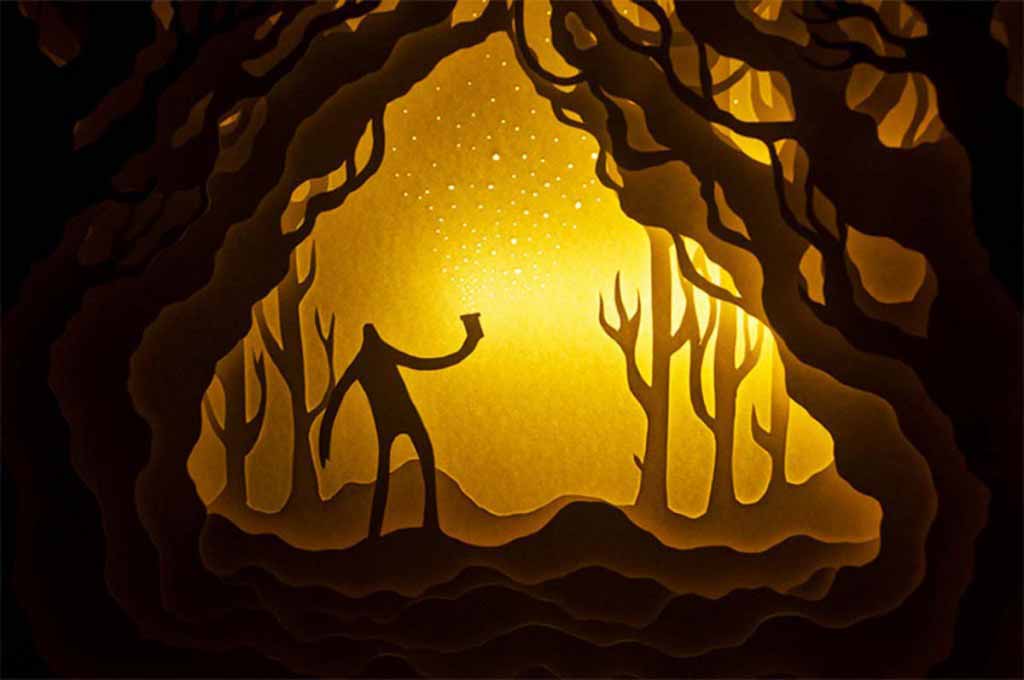 This Couple Makes Beautiful Illuminated Dioramas From Hand-Cut Paper