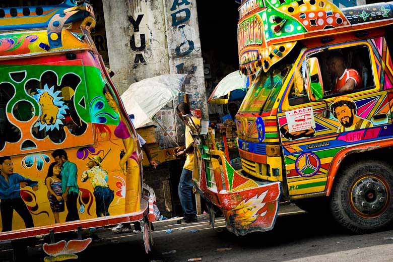 Tap-tap public urban transport in Haiti