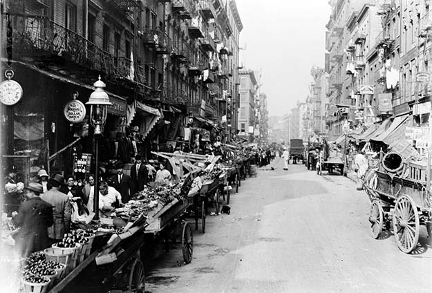 Italian Neighborhood with Street Market, Mulberry Street