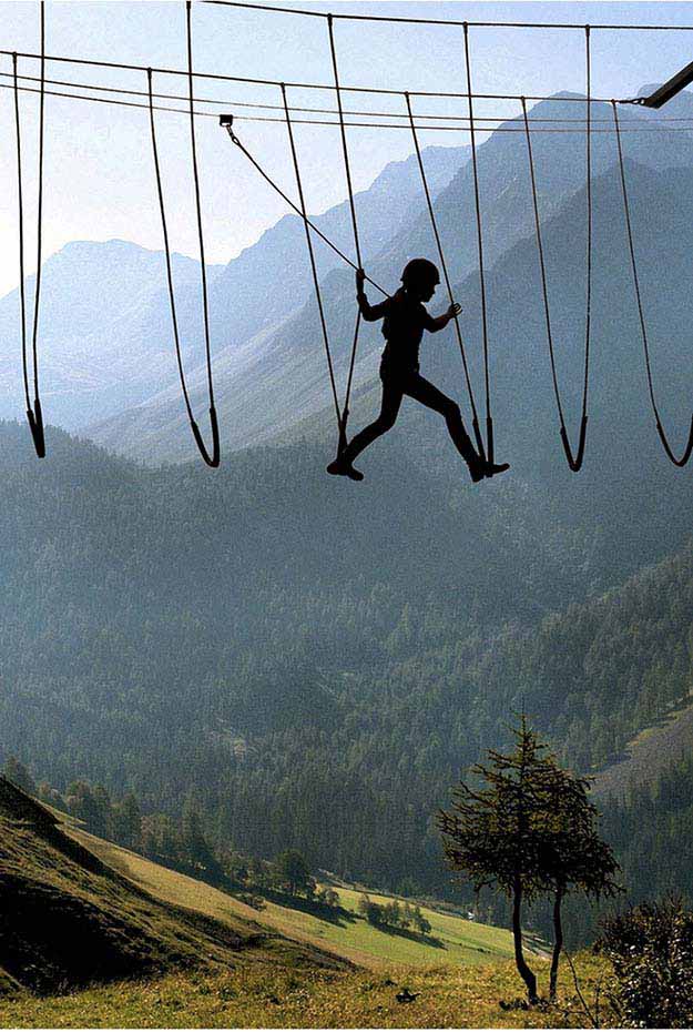 Skywalking in the Alps.