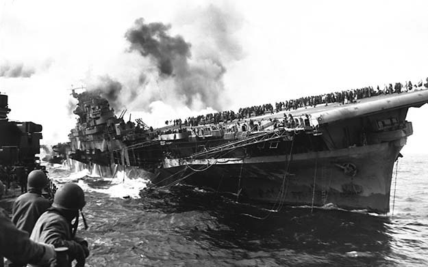 USS Franklin – The most heavily damaged aircraft carrier to survive the war.