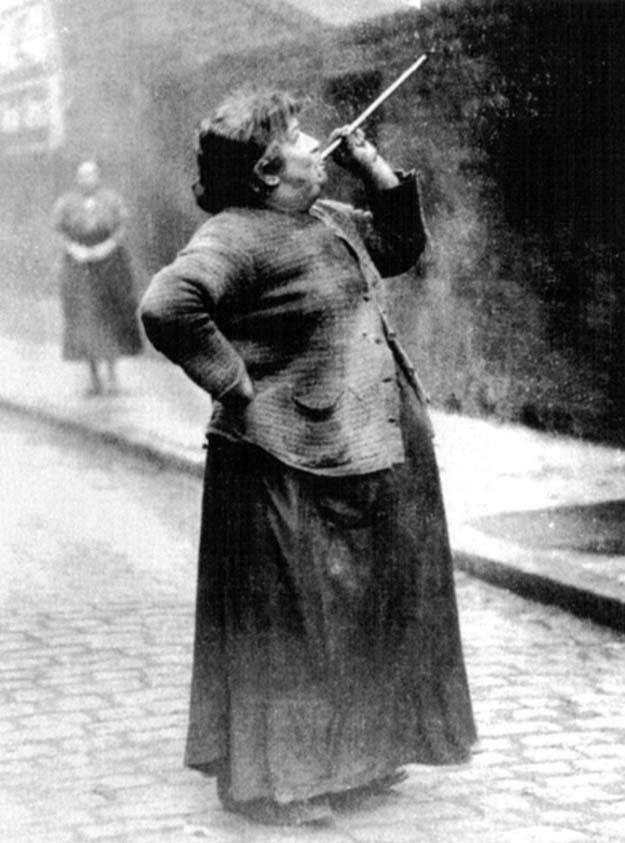 Before alarm clocks there were knocker-upper’s. Mary Smith earned sixpence a week shooting dried peas at sleeping workers windows. Limehouse Fields. London