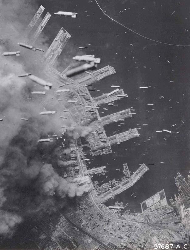 Bombs dropped on Kobe, Japan (1945)