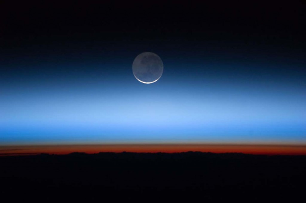 Moon Over Earth as seen from ISS.