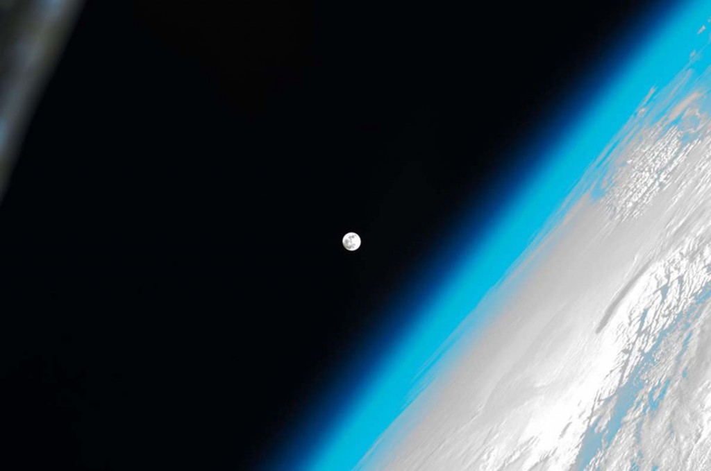 The Moon and Earth from the ISS with love
