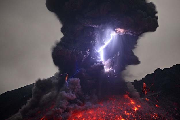 Volcanic lightning aka “dirty thunderstorms.”