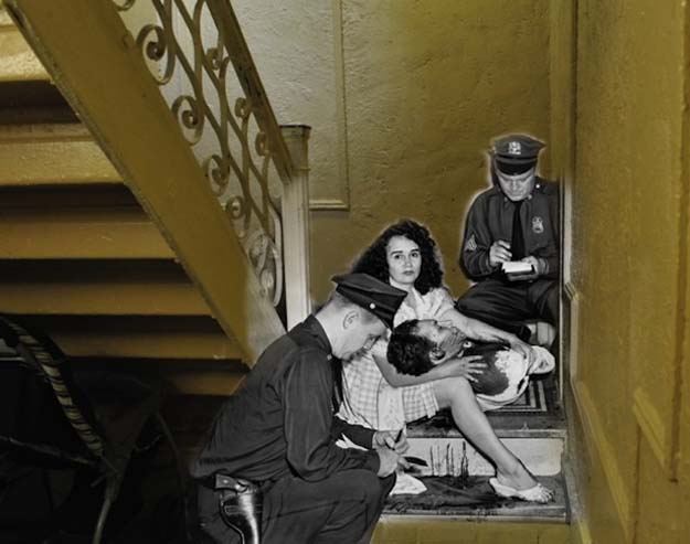 A classic case of jealousy. In this stairwell of 992 Southern Blvd. on Sept. 25, 1961, James Linares lay bleeding in the arms of his girlfriend Josephine Dexidor after being shot by her husband. The same banister still scales the length of the hallway.