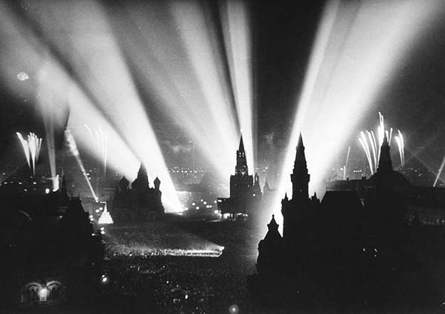 The end of WWII is celebrated in Moscow’s Red Square. May 9, 1945
