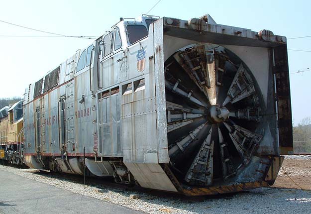 A rotary snowplow locomotive at the Museum of Transportation in St. Louis