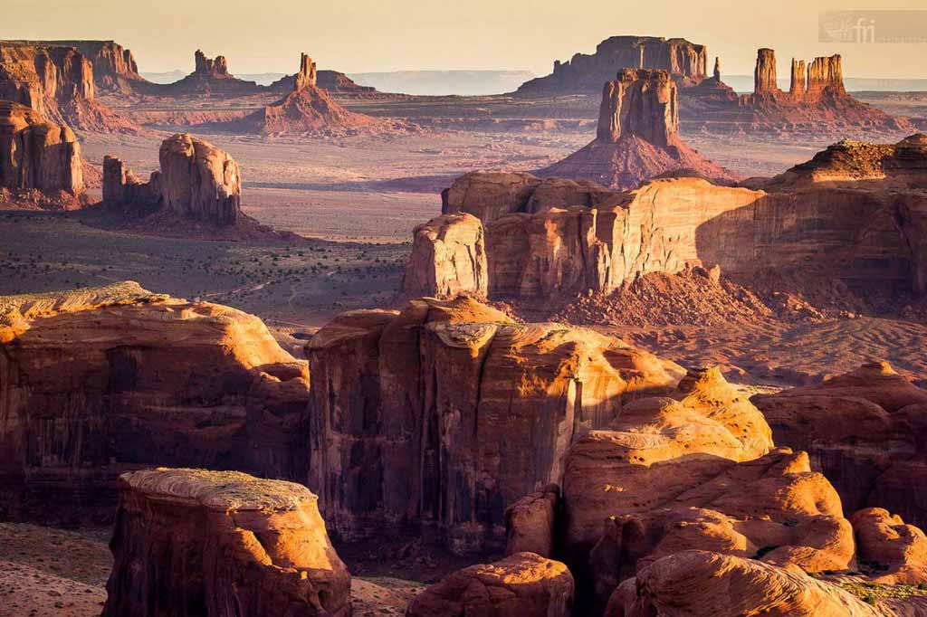 Sunrise over the Monument Valley