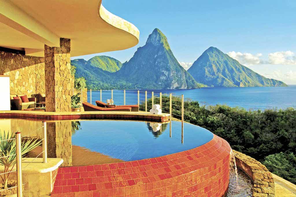 This room has the best possible view of Jade Mountain in St. Lucia