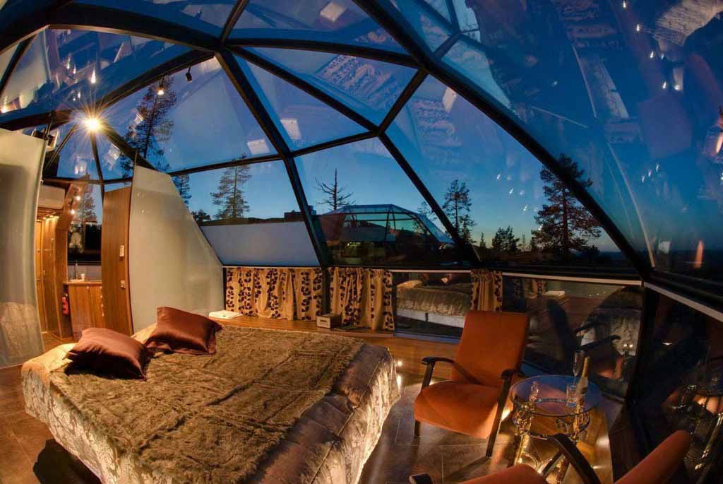 Can you imagine watching the Aurora Borealis from this room?