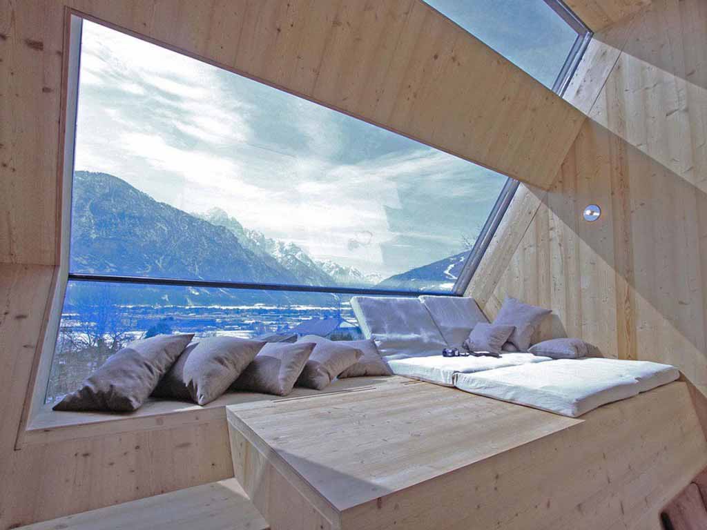 I want to stay in this room with a view of the Austrian Alps…