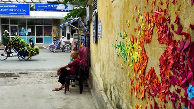 Colorful Origami Street Art