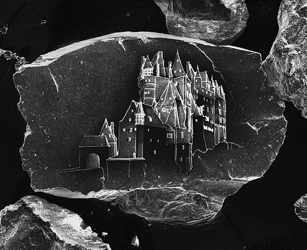 World’s Smallest Sandcastle, Etched on a Single Grain of Sand