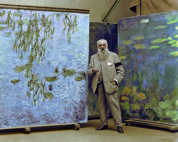 Claude Monet, French Impressionist painter, ca. 1923