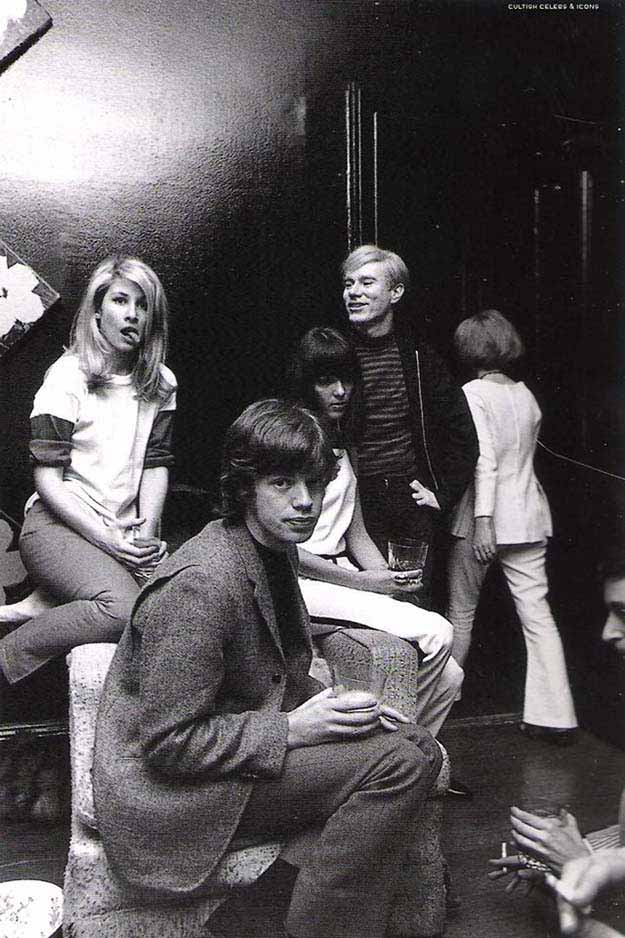 Mick Jagger, Andy Warhol, and Jane Holzer circa 1965.