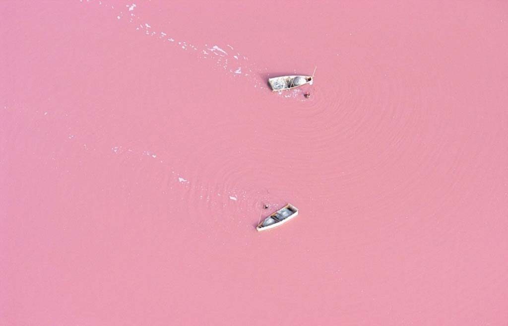 Lake Retba, one of the world’s naturally occurring pink lakes