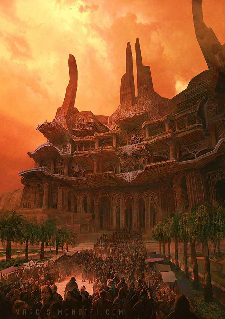 "The temple of Alia" Interior illustration for "Dune Messiah" by Frank Herbert for Centipede Press