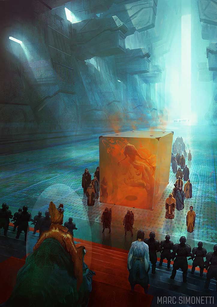 "The emperor and the guild" Interior illustration for "Dune Messiah" by Frank Herbert for Centipede Press
