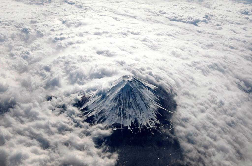 mount fuji from above