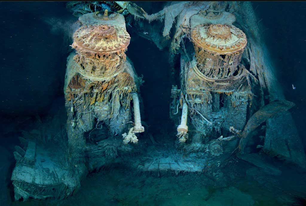titanic's engines underwater