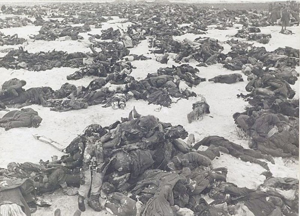 Dead German soldiers after the Battle of Stalingrad, 1943