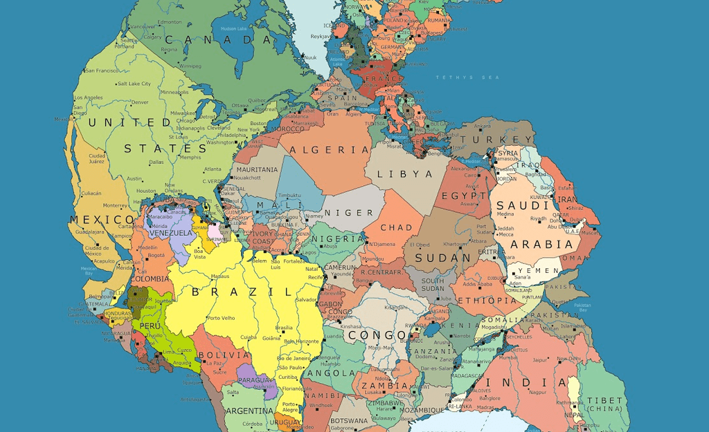 Pangea map