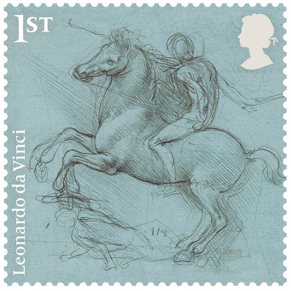 Leonardo da Vinci UK post stamp